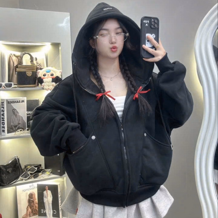 Áo Khoác Nỉ Form Rộng Unisex Nam Nữ 2 Túi Ngoài Và 2 Túi Trong Mũ Rộng Dày Dặn Đẹp Qa12 - Golden Dream - Ảnh 4