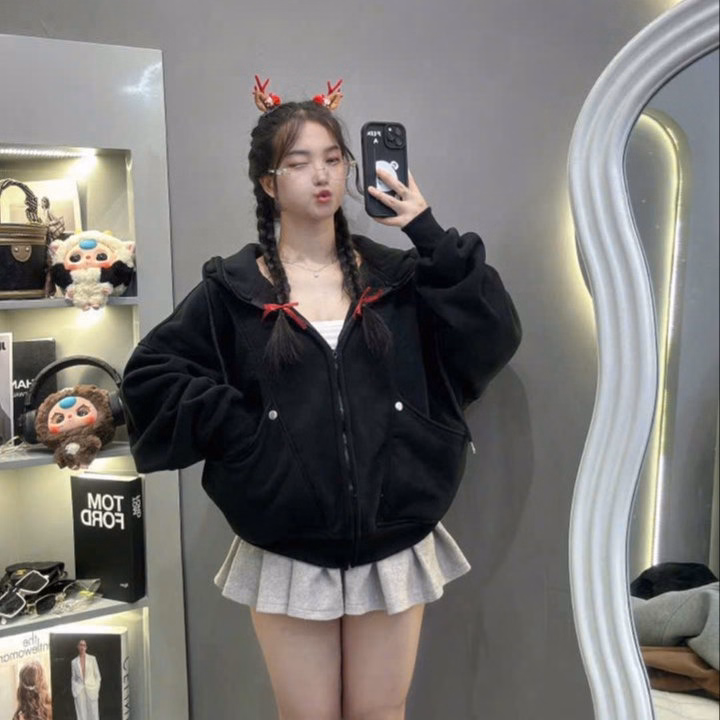 Áo Khoác Nỉ Form Rộng Unisex Nam Nữ 2 Túi Ngoài Và 2 Túi Trong Mũ Rộng Dày Dặn Đẹp Qa12 - Golden Dream - Ảnh 2