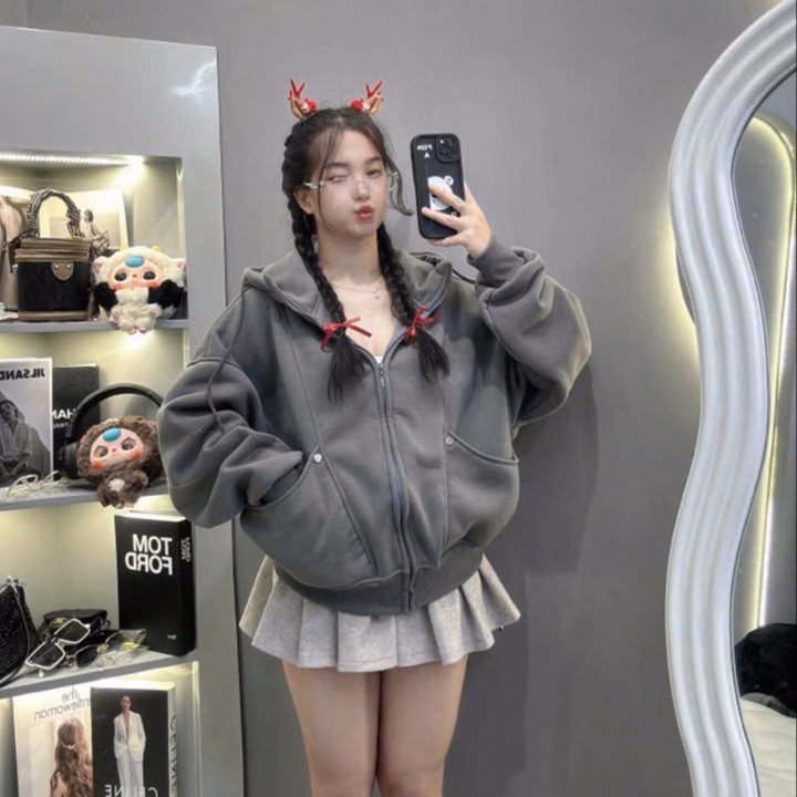 Áo Khoác Nỉ Form Rộng Unisex Nam Nữ 2 Túi Ngoài Và 2 Túi Trong Mũ Rộng Dày Dặn Đẹp Qa12 - Golden Dream - Ảnh 6