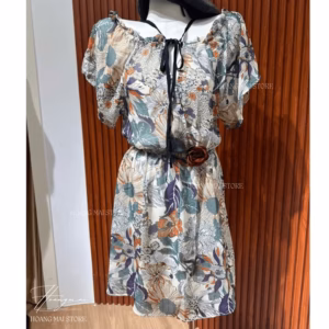 Váy Trễ Vai Hoa Nhí Qchâu - Hoàng Mai Fashion