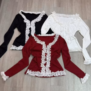 Áo Tay Dài Viền Ren - Lê Phương Boutique