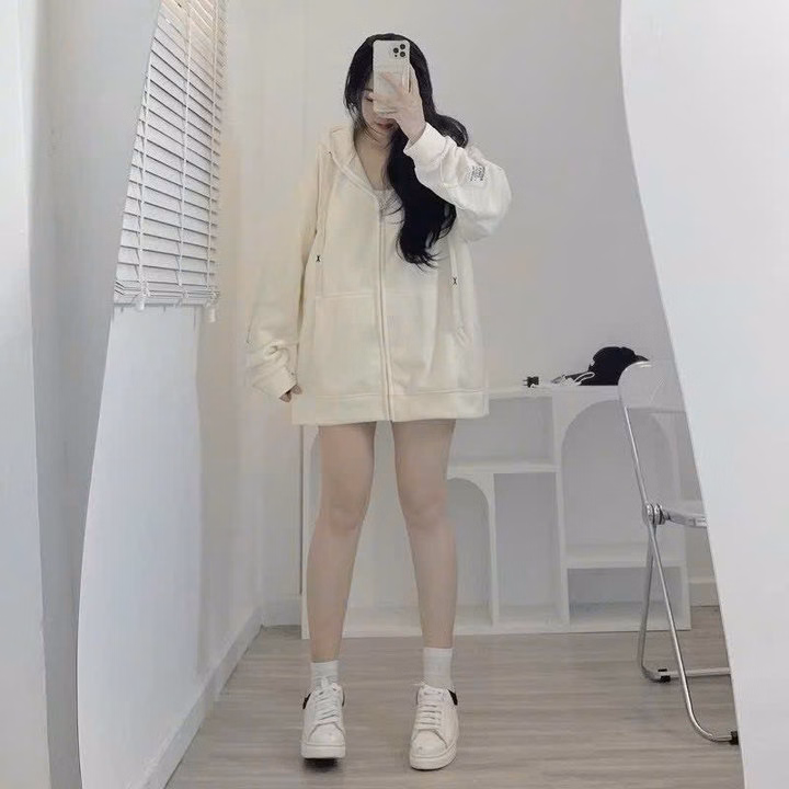 O Khoác Nỉ Unisex Phối Dây Dáng From Rộng Ug72Lk-Sam Freesize - Ảnh 9