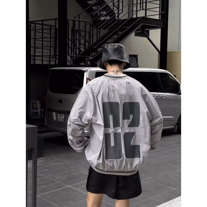 Áo Khoác Dù Cổ Tim Viền Bo Chun Unisex Nam Nữ In Số 02 Hottrend Tp64 - Phương Store - Ảnh 4