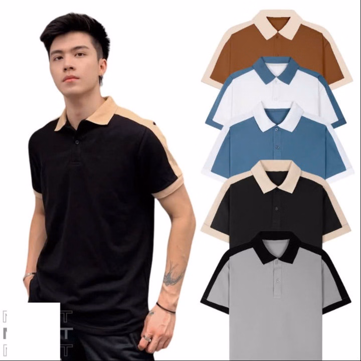 Áo Thun Polo Nam Phối Vai Mf Vải Cá Sấu Co Giãn - Su Clothing