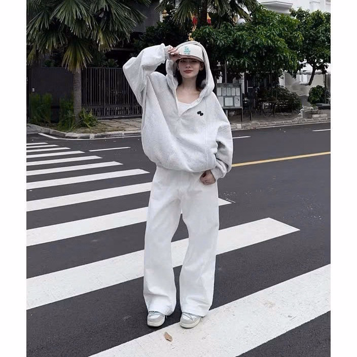 Áo Khoác Nỉ Form Boxy In Nổi Chữ S Tay Phồng Nam Nữ Đều Mặc Được Tp13 - Golden Dream - Ảnh 4