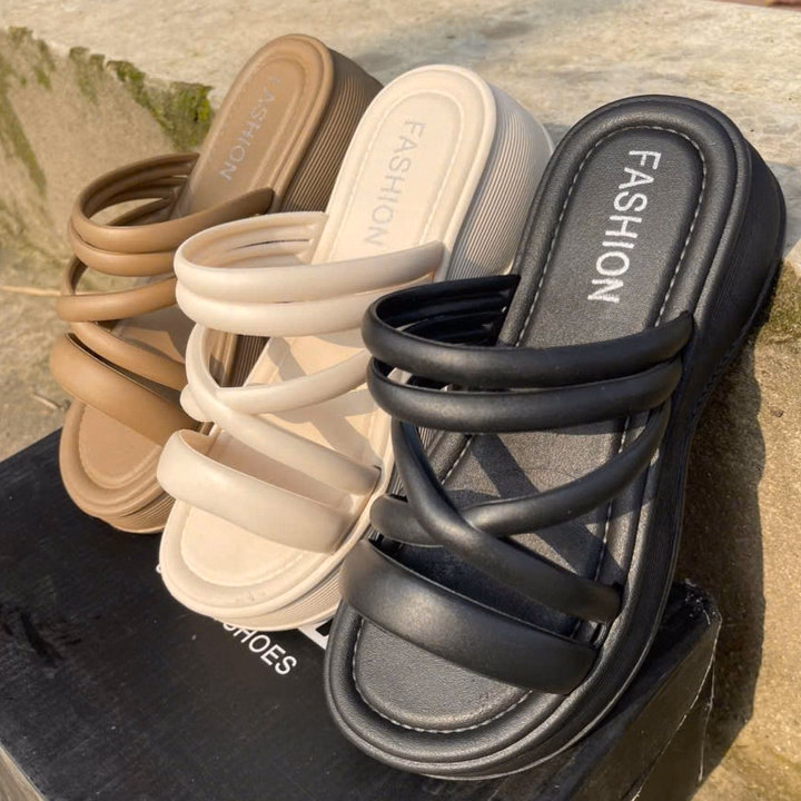 Dép Nữ Dây Chéo, Đế Cao 5Cm, Siêu Êm, Lên Chân Sang Chảnh- Haanh - Ảnh 3