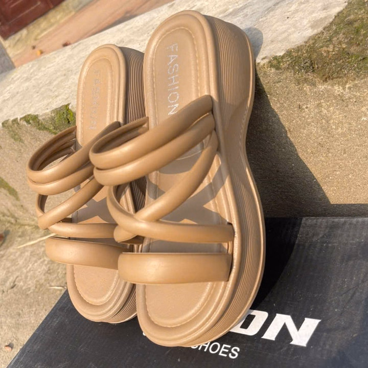 Dép Nữ Dây Chéo, Đế Cao 5Cm, Siêu Êm, Lên Chân Sang Chảnh- Haanh - Ảnh 4