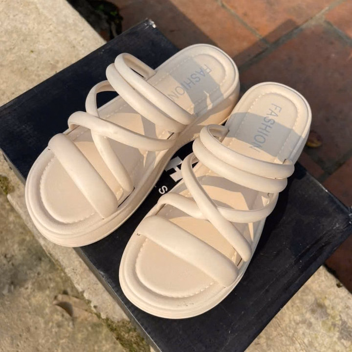 Dép Nữ Dây Chéo, Đế Cao 5Cm, Siêu Êm, Lên Chân Sang Chảnh- Haanh - Ảnh 5