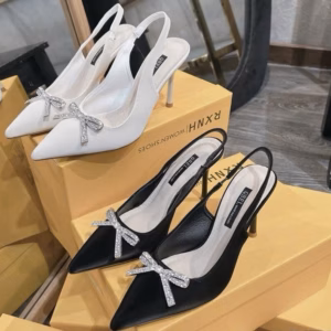 Giày Cao Gót 7 Phân, Gót Nhọn, Nơ Dễ Thương,Trẻ Trung- Haanh.