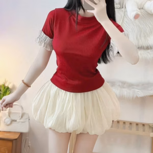 Set Áo Phối Viền Kèm Chân Váy Bí - Lê Phương Boutique