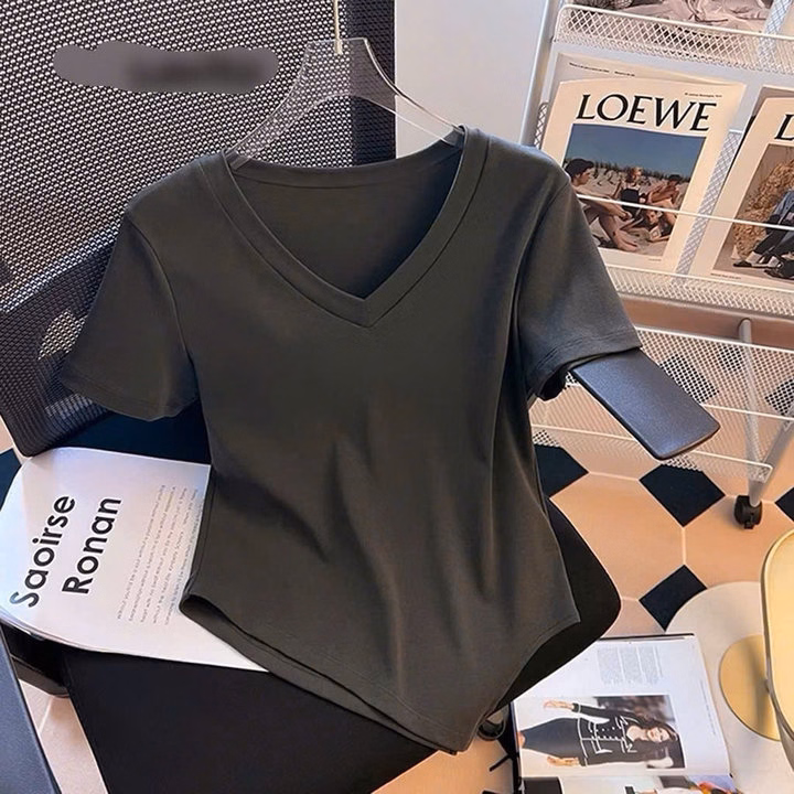 Áo Kiểu Cổ Tim Tay Ngắn Tà Xéo Dài Thun Borrip Loại 1 Co Giãn - Lê Phương Boutique - Ảnh 3