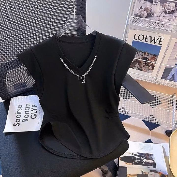 Áo Thun Tay Ngắn Kiểu Cổ Phối Dây Xích Thun Borip Loại 1 Co Giãn - Lê Phương Boutique - Ảnh 5