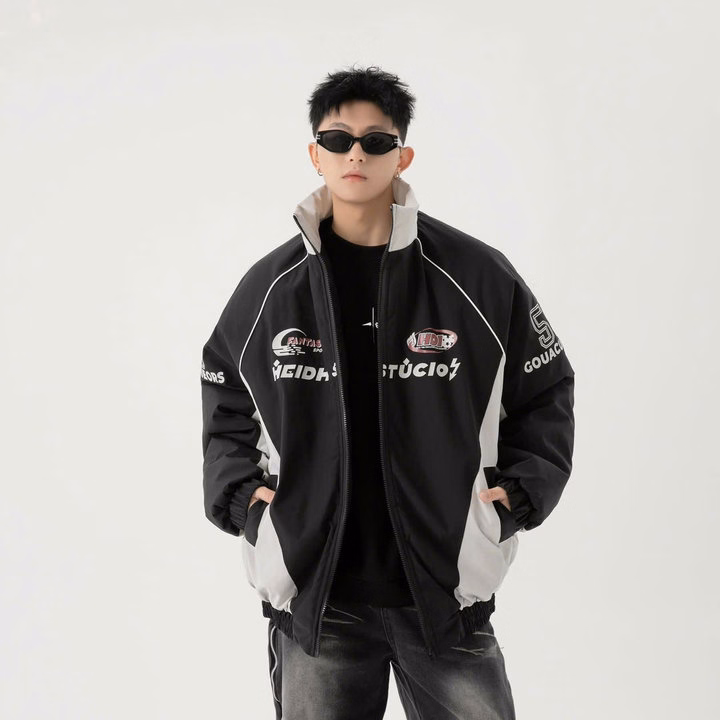 Áo Khoác Dù Cổ Trụ 2 Lớp Unisex Nam Nữ Phối Màu In Số 59 Tay Tp33 - Golden Dream - Ảnh 3