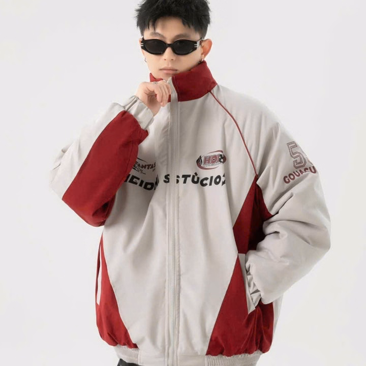 Áo Khoác Dù Cổ Trụ 2 Lớp Unisex Nam Nữ Phối Màu In Số 59 Tay Tp33 - Golden Dream