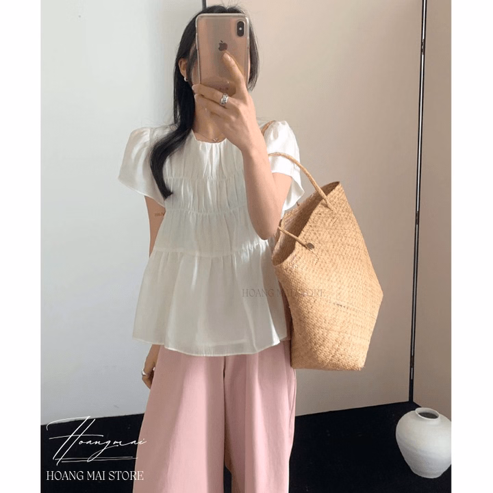 Áo Xô Tay Bồng Nhún Tầng - Hoàng Mai Fashion - Ảnh 3