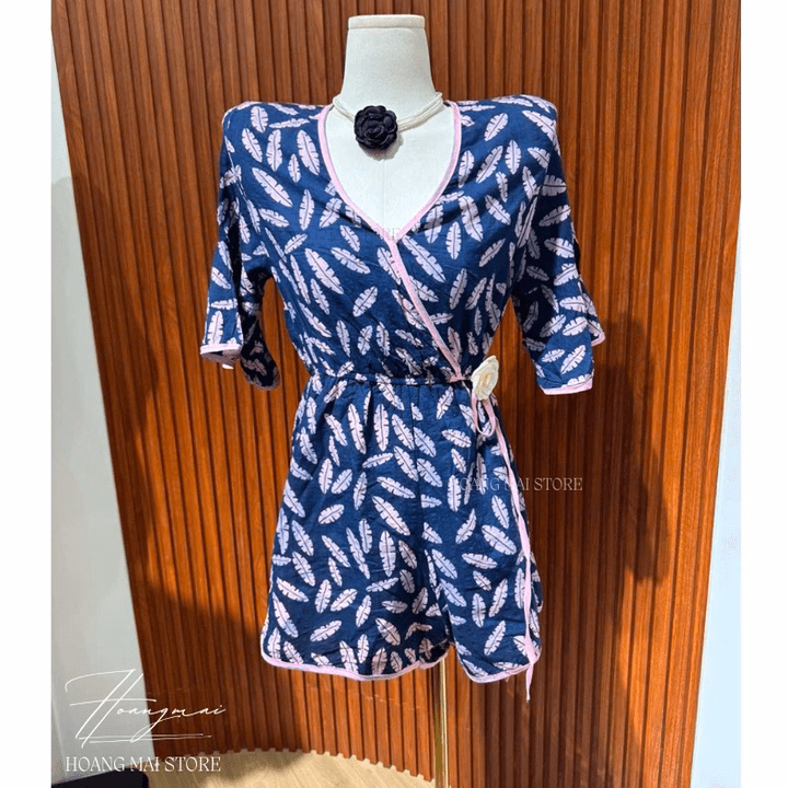 Bộ Đồ Bay (Bộ Liền Thân) Họa Tiết Phối Lá Thanh Lịch - Hoàng Mai Fashion - Ảnh 3