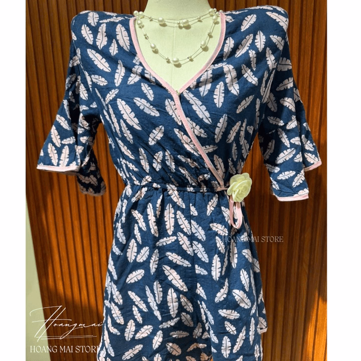 Bộ Đồ Bay (Bộ Liền Thân) Họa Tiết Phối Lá Thanh Lịch - Hoàng Mai Fashion - Ảnh 2