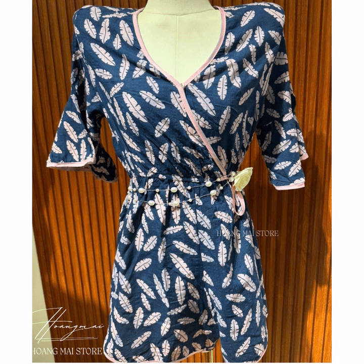 Bộ Đồ Bay (Bộ Liền Thân) Họa Tiết Phối Lá Thanh Lịch - Hoàng Mai Fashion - Ảnh 4