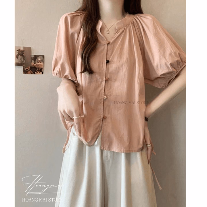 Áo Xô Tay Bồng Phối Dây Rút Nữ Tính - Hoàng Mai Fashion - Ảnh 2