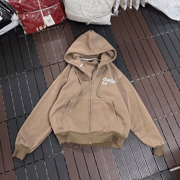 Áo Khoác Nỉ Dệt Nữ Thêu Chữ Zop Mũ Rộng Form Thoải Mái Tp800 - Golden Dream - Ảnh 3