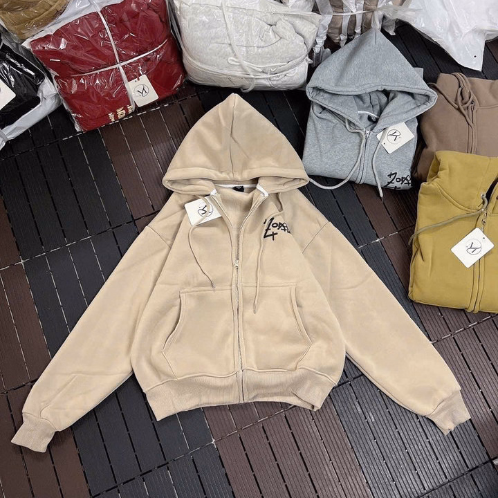 Áo Khoác Nỉ Dệt Nữ Thêu Chữ Zop Mũ Rộng Form Thoải Mái Tp800 - Golden Dream - Ảnh 5