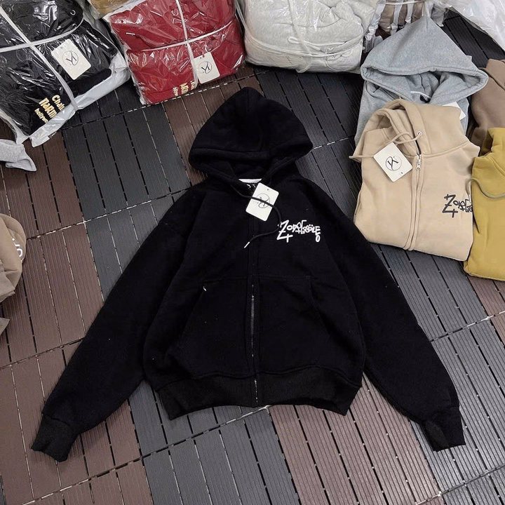 Áo Khoác Nỉ Dệt Nữ Thêu Chữ Zop Mũ Rộng Form Thoải Mái Tp800 - Golden Dream - Ảnh 6