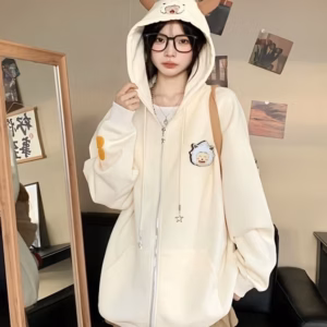 Áo Khoác Nỉ Nam Nữ Họa Tiết Cừu Vui Vẻ Và Sói Xam - Htm Fashion