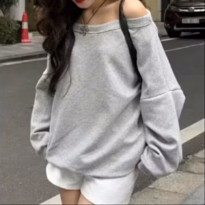 Áo Thun Sweater Tay Dài Lệch Vai Form Rộng Gu60Tr-Sam Store