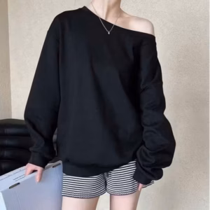 Áo Thun Sweater Tay Dài Lệch Vai Form Rộng Ug60Ll-Nana House