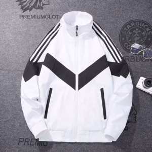 Áo Khoác Dù Nam 2 Lớp Cổ Đứng Thiết Kế Khóa Keoa Tay 3 Sọc Chữ V - Htm Fashion