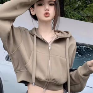 Áo Khoác From Lửng Nữ Vải Nỉ Dày Dặn Trơn Mũ Rộng Thời Trang Ut45 - Golden Dream