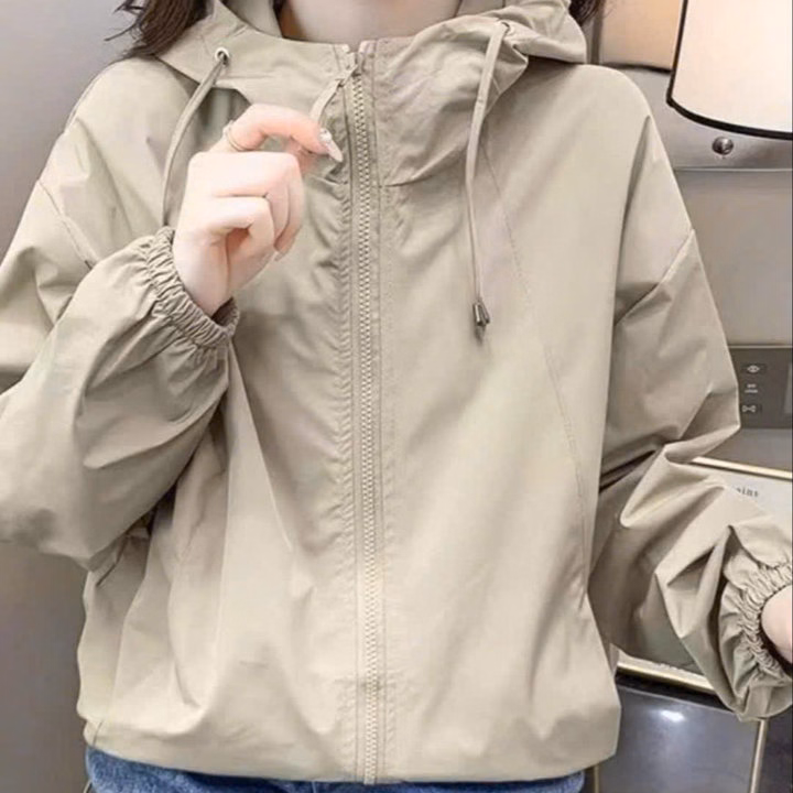 Áo Khoác Dù Nữ 2 Lớp Có Lớp Lót Trong Cùng Màu Bo Tay Siêu Xinh Ut28 - Golden Dream - Ảnh 5