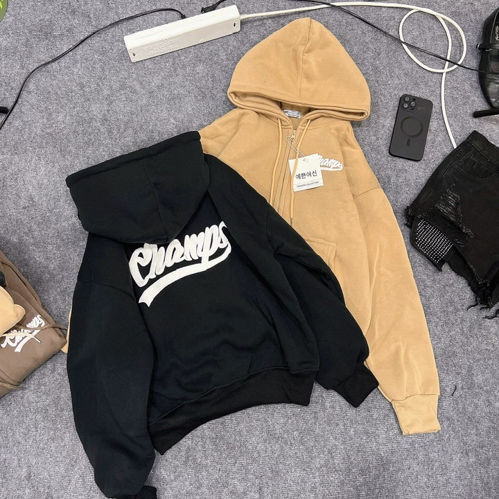 Áo Khoác Hoodie Nam Nữ Form Rộng In Nổi Champs Có Nón - Htm Fashion - Ảnh 5