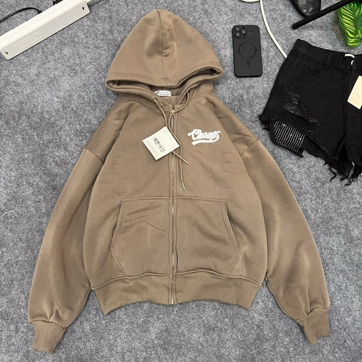 Áo Khoác Hoodie Nam Nữ Form Rộng In Nổi Champs Có Nón - Htm Fashion - Ảnh 7