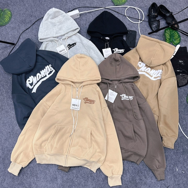 Áo Khoác Hoodie Nam Nữ Form Rộng In Nổi Champs Có Nón - Htm Fashion - Ảnh 3