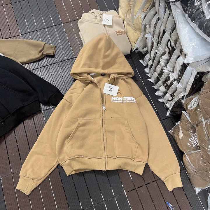 Áo Khoác Hoodie Nỉ Nam Nữ Form Rộng In Chữ Monsters - Htm Fashion - Ảnh 6