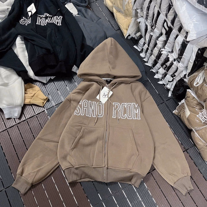 Áo Khoác Hoodie Nỉ Nam Nữ Có Nón Thiết Kế Khóa Kéo In Sanorcom - Htm Fashion