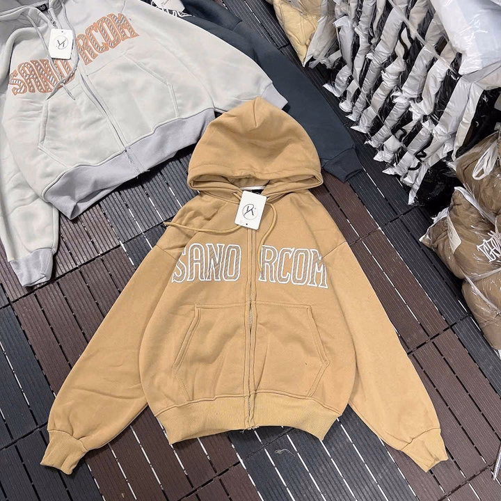 Áo Khoác Hoodie Nỉ Nam Nữ Có Nón Thiết Kế Khóa Kéo In Sanorcom - Htm Fashion - Ảnh 4