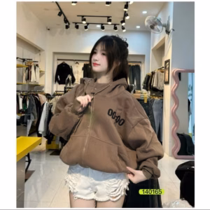 Áo Khoác Nỉ Nam Nữ Có Nón Cổ Có Nút Bấm In 00:00 - Htm Fashion