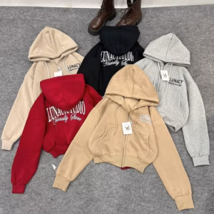 Áo Khoác Nỉ Croptop Dáng Lửng In Lunacy - Htm Fashion