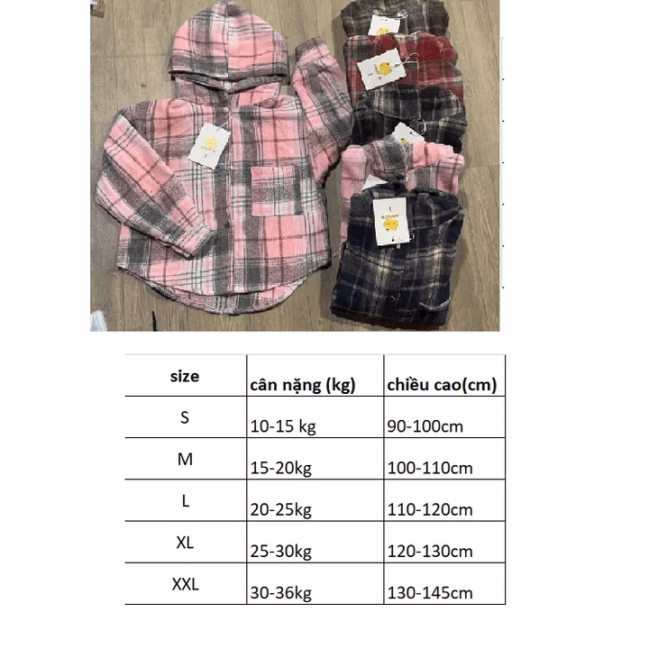 Áo Chống Nắng Cho Bé Trai,Bé Gái- Áo Sơ Mi Dạ Kẻ Chống Nắng Chống Tia Uv- Chipxinhxk - Ảnh 8