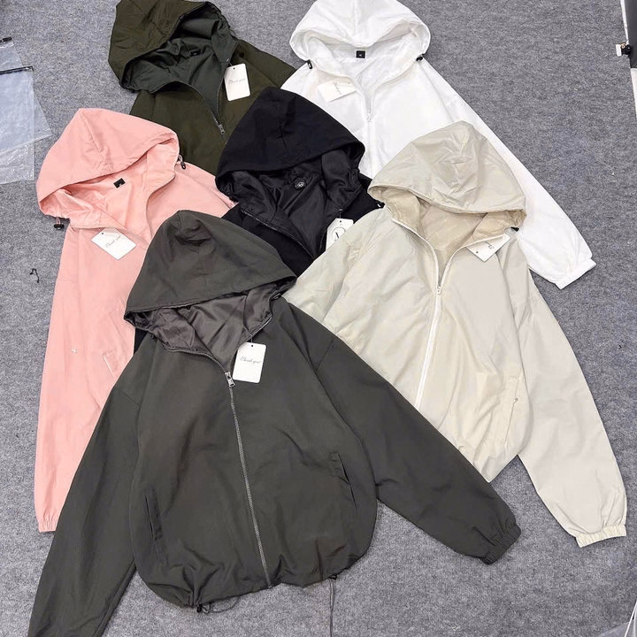 Áo Khoác Dù Nhắn Nữ 2 Lớp Có Dây Rút Lớp Lót Cùng Màu Chống Nắng Tốt Va22 - Phương Store - Ảnh 3