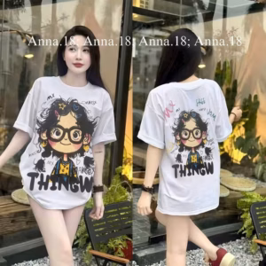 Áo Thun Nữ From Rộng In Hình Cô Gái Đeo Kính Hot Tp77 - Phương Store
