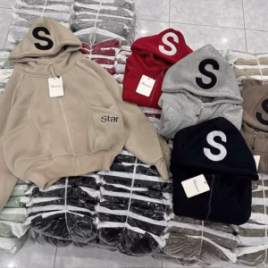 Áo Khoác Hoodie Nữ Croptop Nữ Thêu Chữ S Ở Nón - Htm Fashion