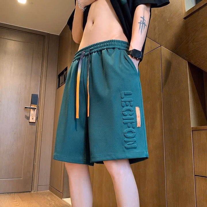 Quần Lửng Nam Chất Vải Thun Poly 2 Da In Nổi Lecii Phối Dây Loang Y Hình Tp92 - Golden Dream