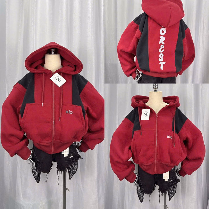 Áo Khoác Nỉ Form Boxy Thêu Chữ Alo Phối Màu Có Túi Trong Unisex Nam Nữ Tp66 - Ảnh 9