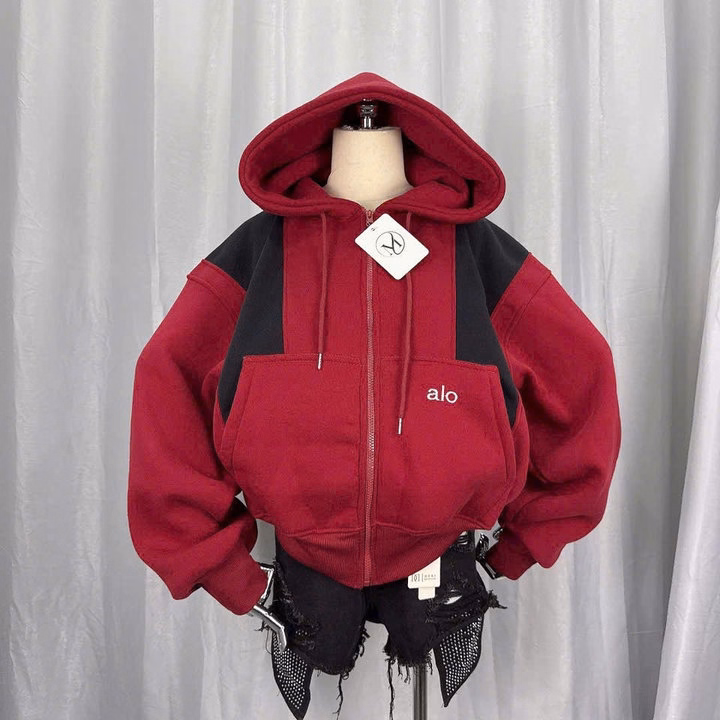 Áo Khoác Nỉ Form Boxy Thêu Chữ Alo Phối Màu Có Túi Trong Unisex Nam Nữ Tp66 - Ảnh 5