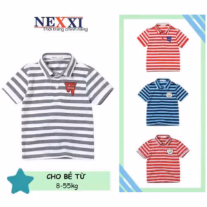 Áo Thun Cổ Bẻ Sọc Ngang Bé Trai Từ 8-55Kg Dành Cho Bé Trai