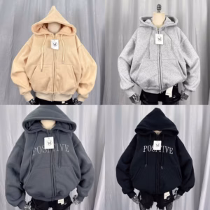 Áo Khoác Hoodie Nỉ Nam Nữ Thêu Posttive - Htm Fashion