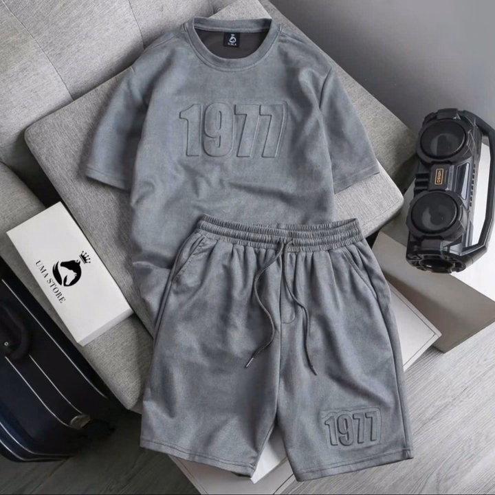 Bộ Thể Thao Nam Chất Liệu Vải Da Lộn Dập Nổi Thấm Hút Mồ Hôi - Men’S Style - Ảnh 2